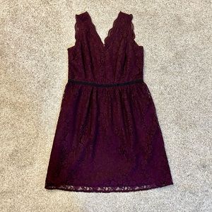 LOFT purple lace dress, size 4P, petite